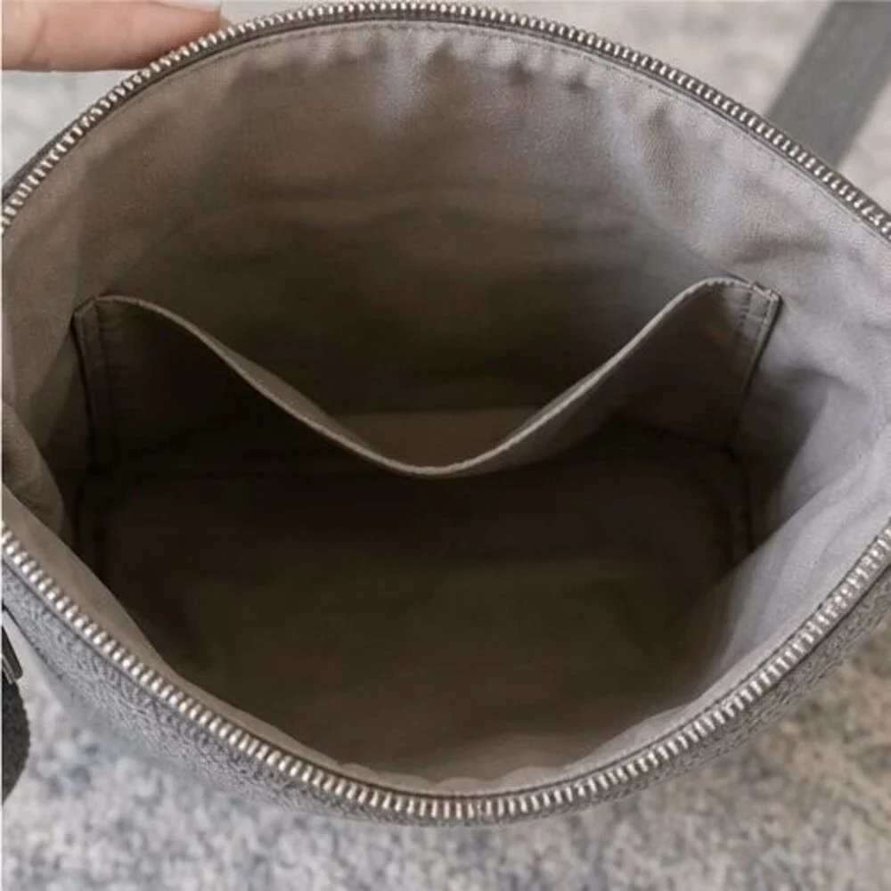 Gray Woven Crossbody Bag